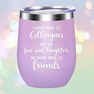 Wine tumbler with straw and lid whimsical for coworker